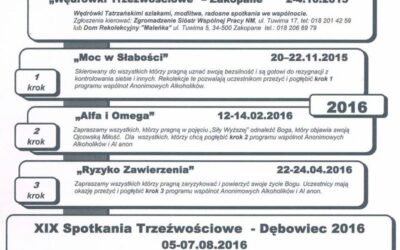 Rekolekcje Trzeźwościowe w Dębowcu 2015/2016